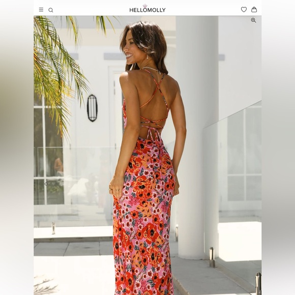 Hello Molly Blooming Light Midi Dress Pink - Picture 5 of 8